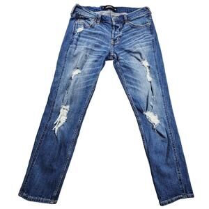Hollister Vintage Boyfriend Jeans Distressed Straight Leg Womens Juniors Size 1